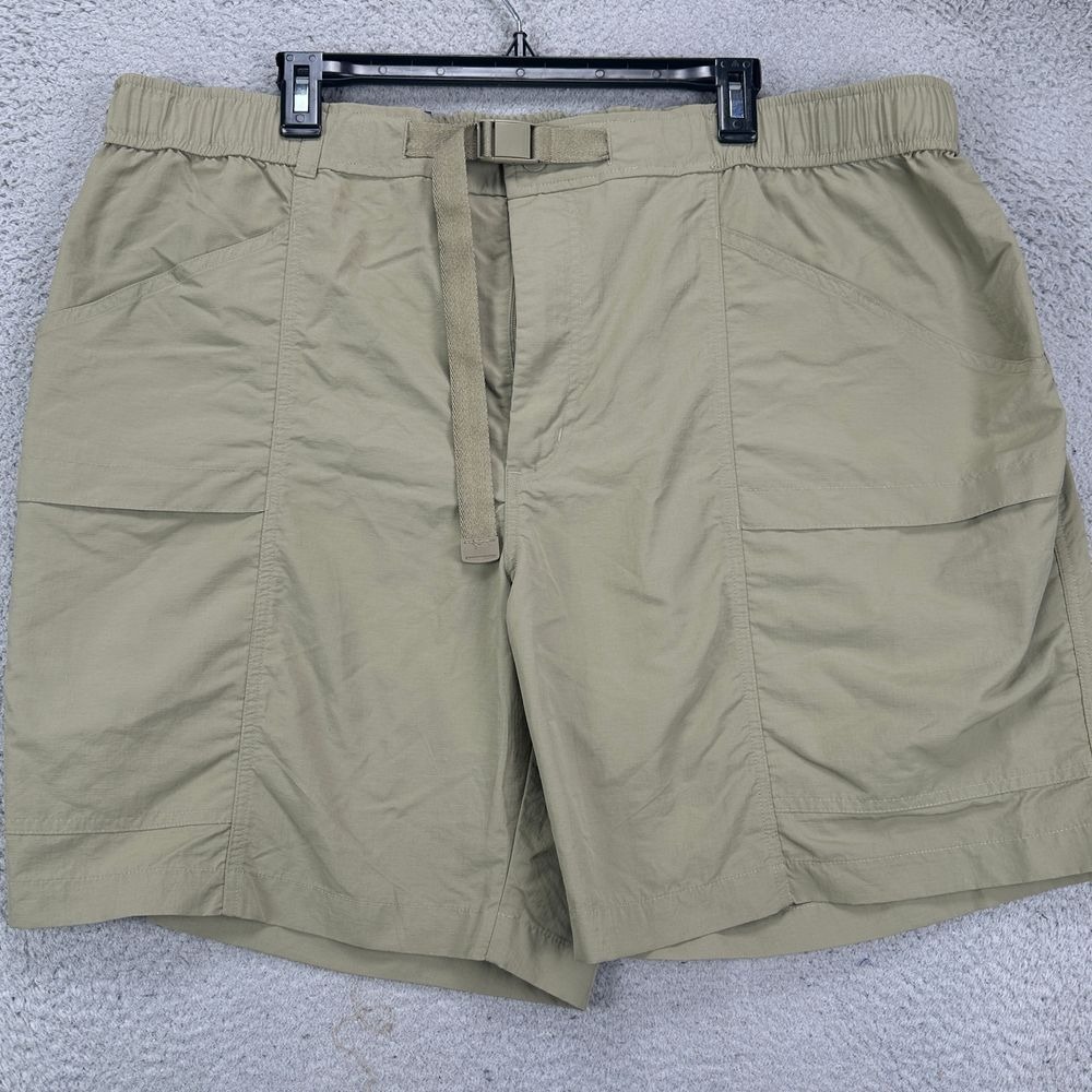 Eddie Bauer Cargo Shorts Mens 2XL Green Ripstop Tech Performance Hiking Belt NEW
